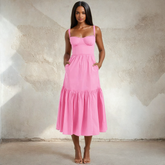Midikleid mit tiefer Taille